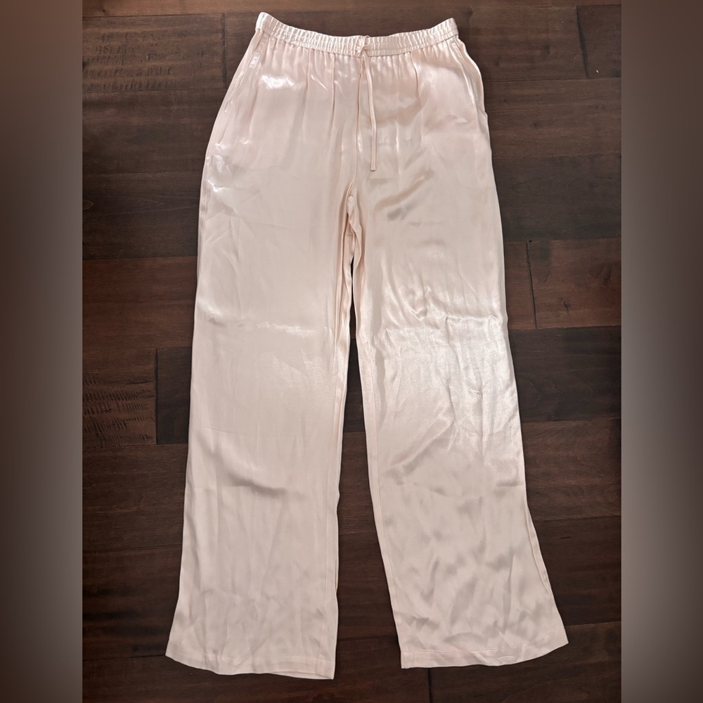 ESQUALO Champagne Satin Trousers BNT Sz Large - Picture 2 of 5